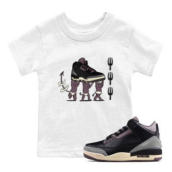 Air Jordan 3 A Ma Maniere Black shirts to match jordans Devil Babies sneaker match tees Air Jordan 3 A Ma Maniere x Black And Flat Pewter SNRT Sneaker Release Tees Youth Baby White 1 crew neck shirts