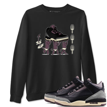 Air Jordan 3 A Ma Maniere Black shirts to match jordans Devil Babies sneaker match tees Air Jordan 3 A Ma Maniere x Black And Flat Pewter SNRT Sneaker Release Tees unisex cotton Black 1 crew neck shirts