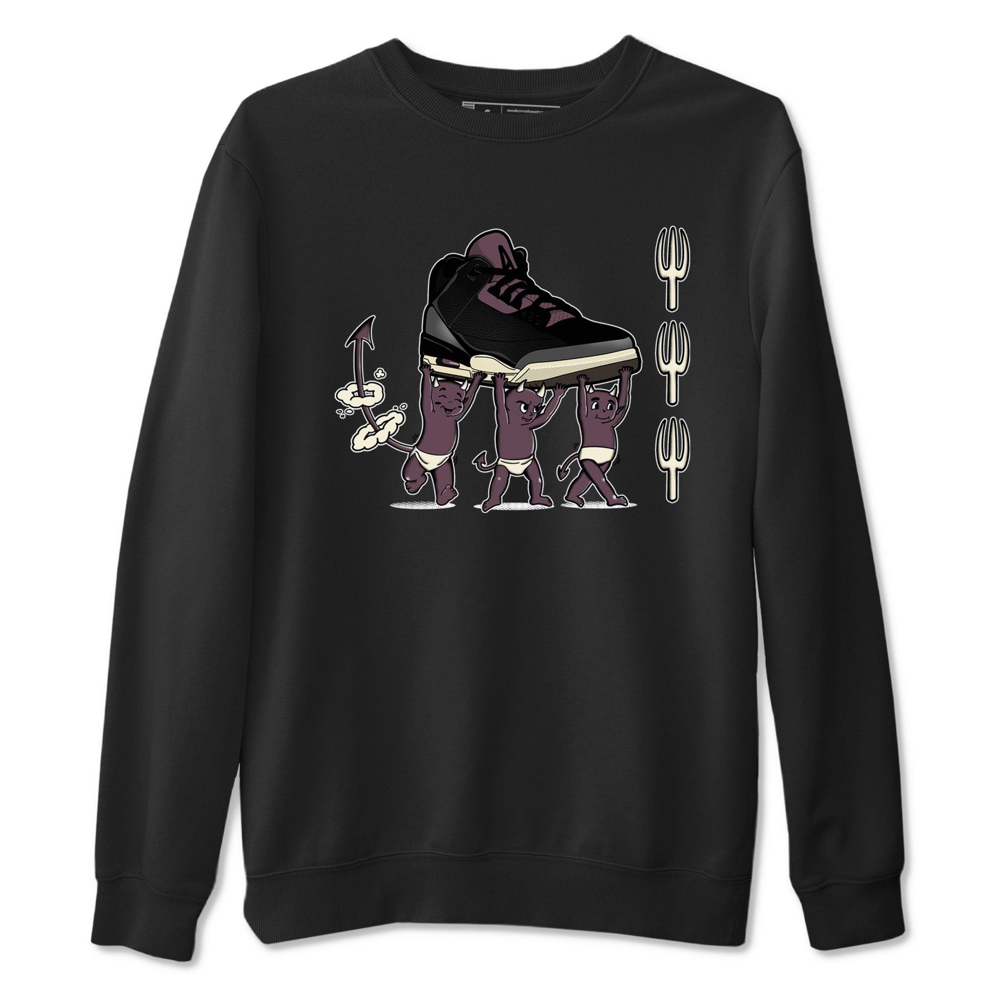 Air Jordan 3 A Ma Maniere Black shirts to match jordans Devil Babies sneaker match tees Air Jordan 3 A Ma Maniere x Black And Flat Pewter SNRT Sneaker Release Tees unisex cotton Black 2 crew neck shirts