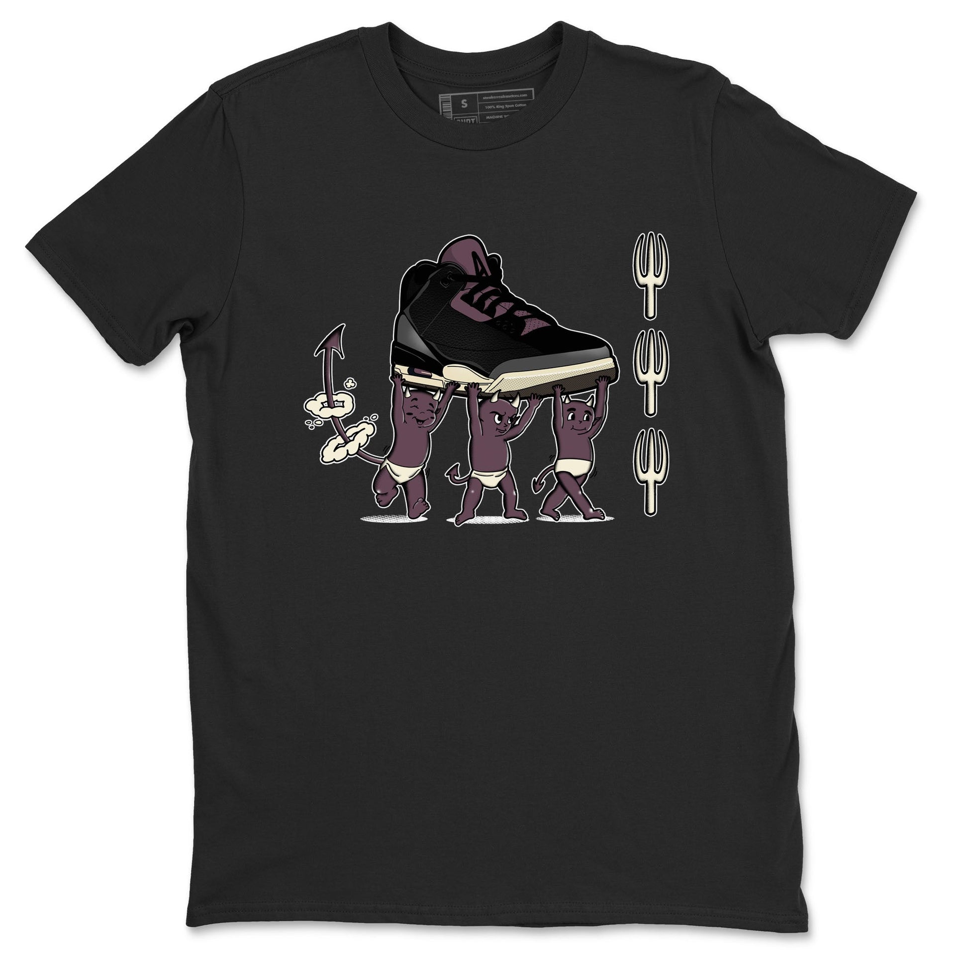 Air Jordan 3 A Ma Maniere Black shirts to match jordans Devil Babies sneaker match tees Air Jordan 3 A Ma Maniere x Black And Flat Pewter SNRT Sneaker Release Tees unisex cotton Black 2 crew neck shirts