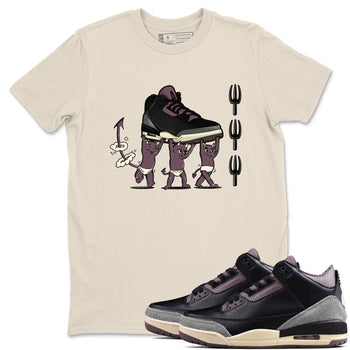 Air Jordan 3 A Ma Maniere Black shirts to match jordans Devil Babies sneaker match tees Air Jordan 3 A Ma Maniere x Black And Flat Pewter SNRT Sneaker Release Tees unisex cotton Natural 1 crew neck shirts