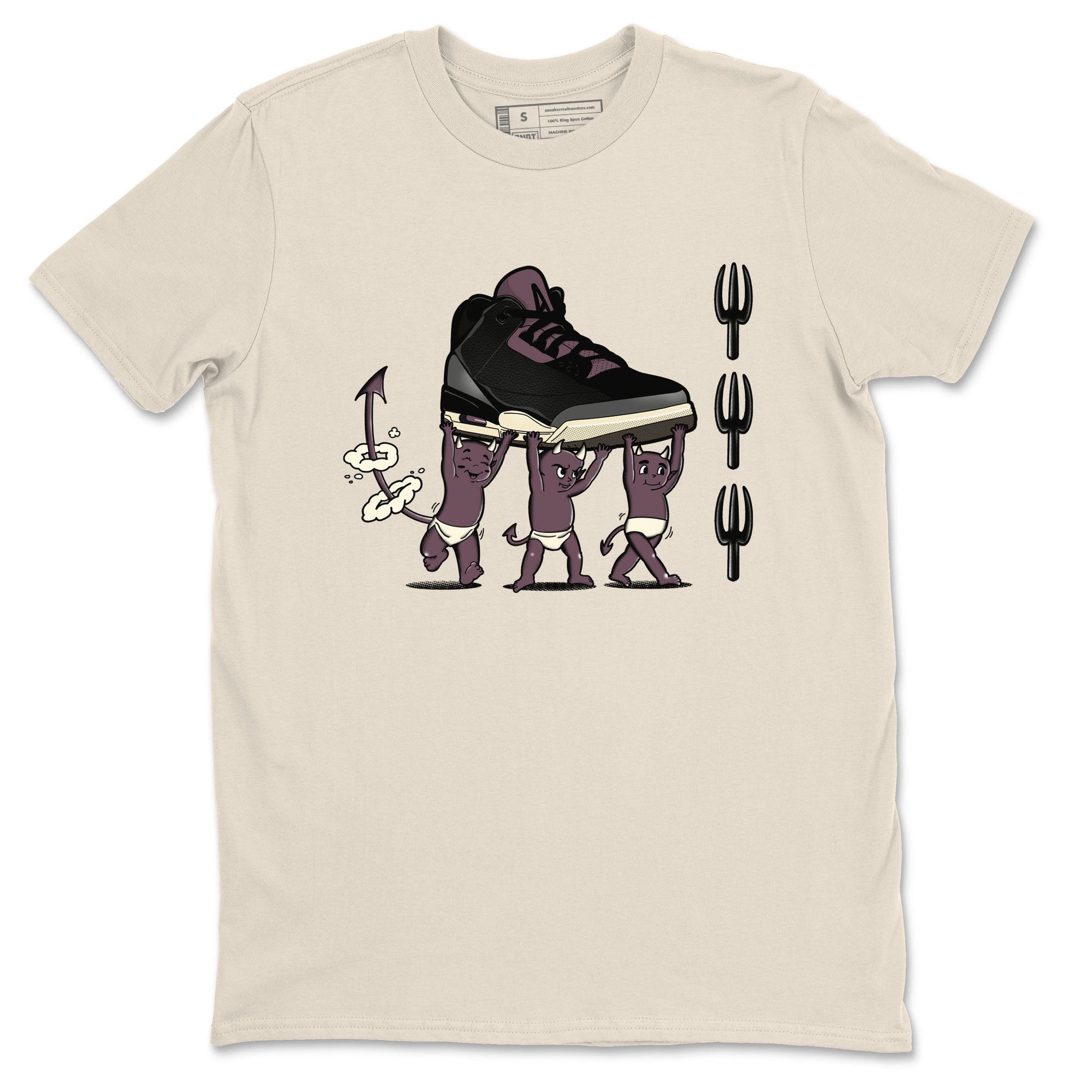 Air Jordan 3 A Ma Maniere Black shirts to match jordans Devil Babies sneaker match tees Air Jordan 3 A Ma Maniere x Black And Flat Pewter SNRT Sneaker Release Tees unisex cotton Natural 2 crew neck shirts