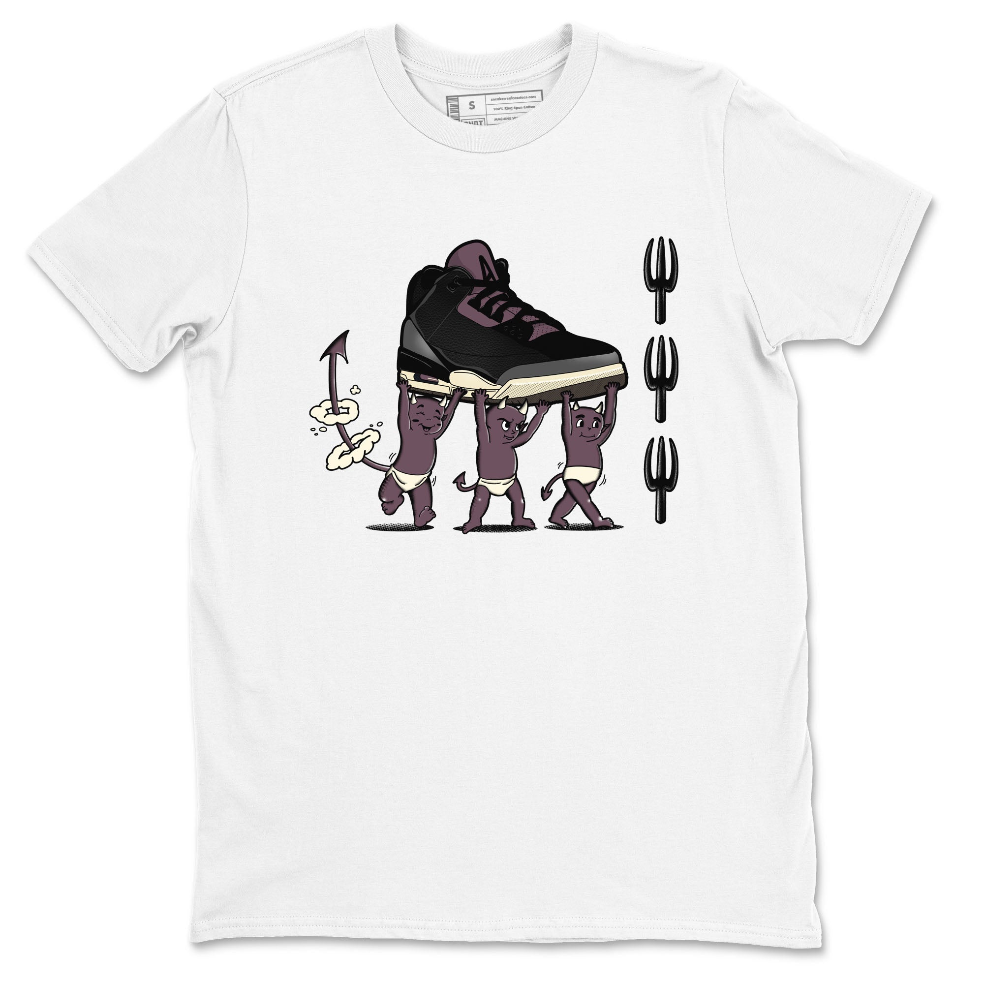 Air Jordan 3 A Ma Maniere Black shirts to match jordans Devil Babies sneaker match tees Air Jordan 3 A Ma Maniere x Black And Flat Pewter SNRT Sneaker Release Tees unisex cotton White 2 crew neck shirts