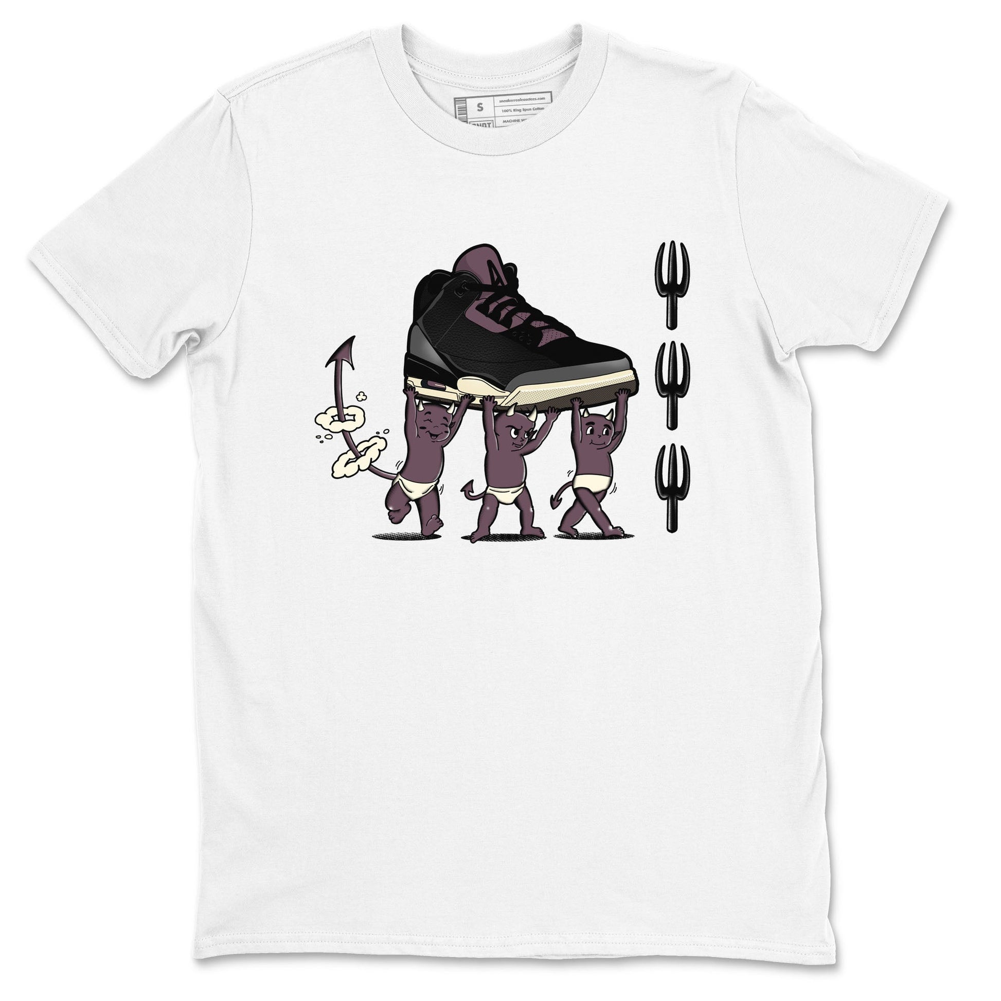 Air Jordan 3 A Ma Maniere Black shirts to match jordans Devil Babies sneaker match tees Air Jordan 3 A Ma Maniere x Black And Flat Pewter SNRT Sneaker Release Tees unisex cotton White 2 crew neck shirts