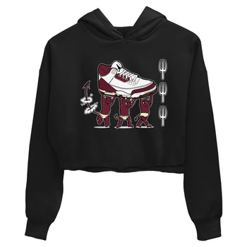 Air Jordan 3 A Ma Maniere Burgundy Crush shirts to match jordans Devil Babies sneaker match tees Air Jordan 3 A Ma Maniere x Burgundy Crush SNRT Sneaker Release Tees unisex cotton Black 2 Crop Shirts