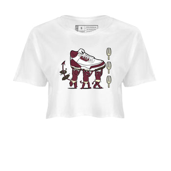 Air Jordan 3 A Ma Maniere Burgundy Crush shirts to match jordans Devil Babies sneaker match tees Air Jordan 3 A Ma Maniere x Burgundy Crush SNRT Sneaker Release Tees unisex cotton White 2 Crop Shirts