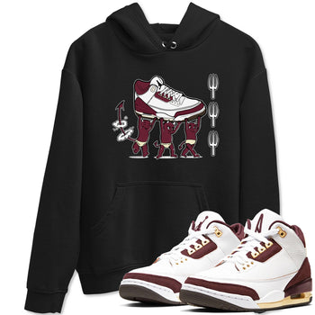 Air Jordan 3 A Ma Maniere Burgundy Crush shirts to match jordans Devil Babies sneaker match tees Air Jordan 3 A Ma Maniere x Burgundy Crush SNRT Sneaker Release Tees unisex cotton Black 1 crew neck shirts