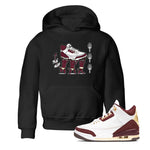 Air Jordan 3 A Ma Maniere Burgundy Crush shirts to match jordans Devil Babies sneaker match tees Air Jordan 3 A Ma Maniere x Burgundy Crush SNRT Sneaker Release Tees Youth Baby Black 1 crew neck shirts