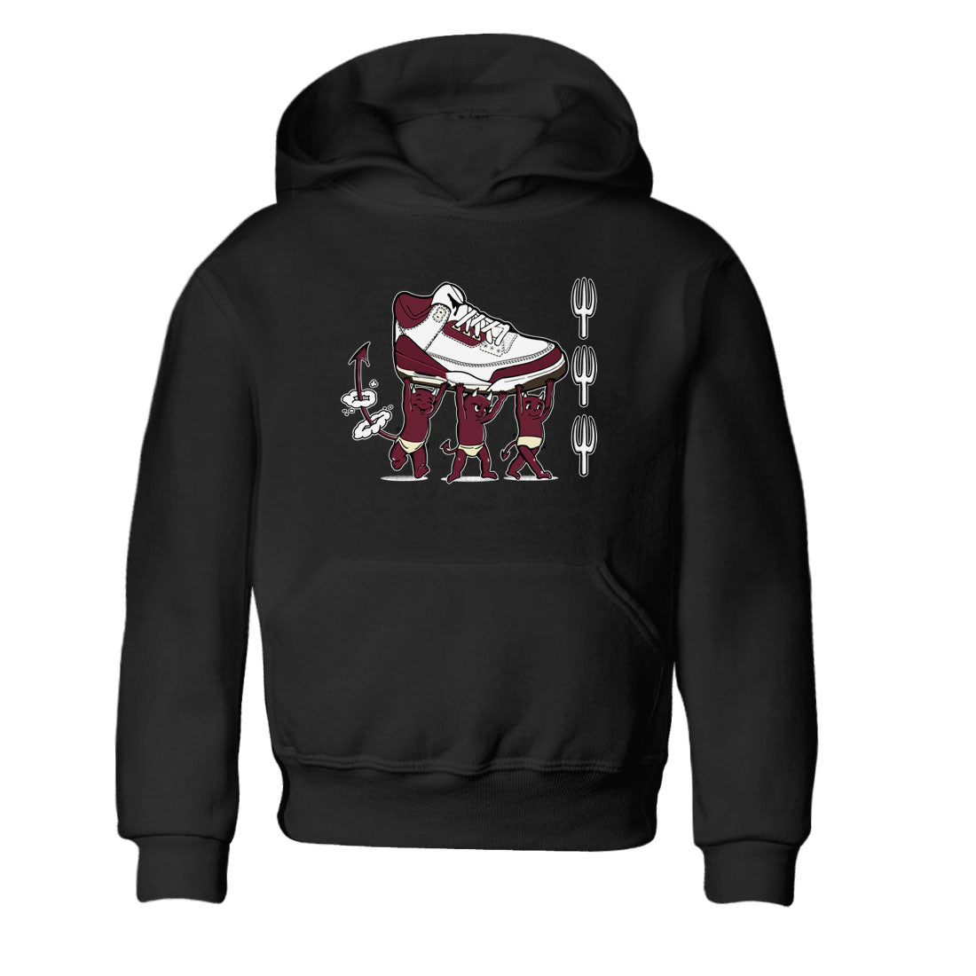 Air Jordan 3 A Ma Maniere Burgundy Crush shirts to match jordans Devil Babies sneaker match tees Air Jordan 3 A Ma Maniere x Burgundy Crush SNRT Sneaker Release Tees Youth Baby Black 2 crew neck shirts