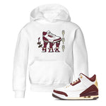 Air Jordan 3 A Ma Maniere Burgundy Crush shirts to match jordans Devil Babies sneaker match tees Air Jordan 3 A Ma Maniere x Burgundy Crush SNRT Sneaker Release Tees Youth Baby White 1 crew neck shirts