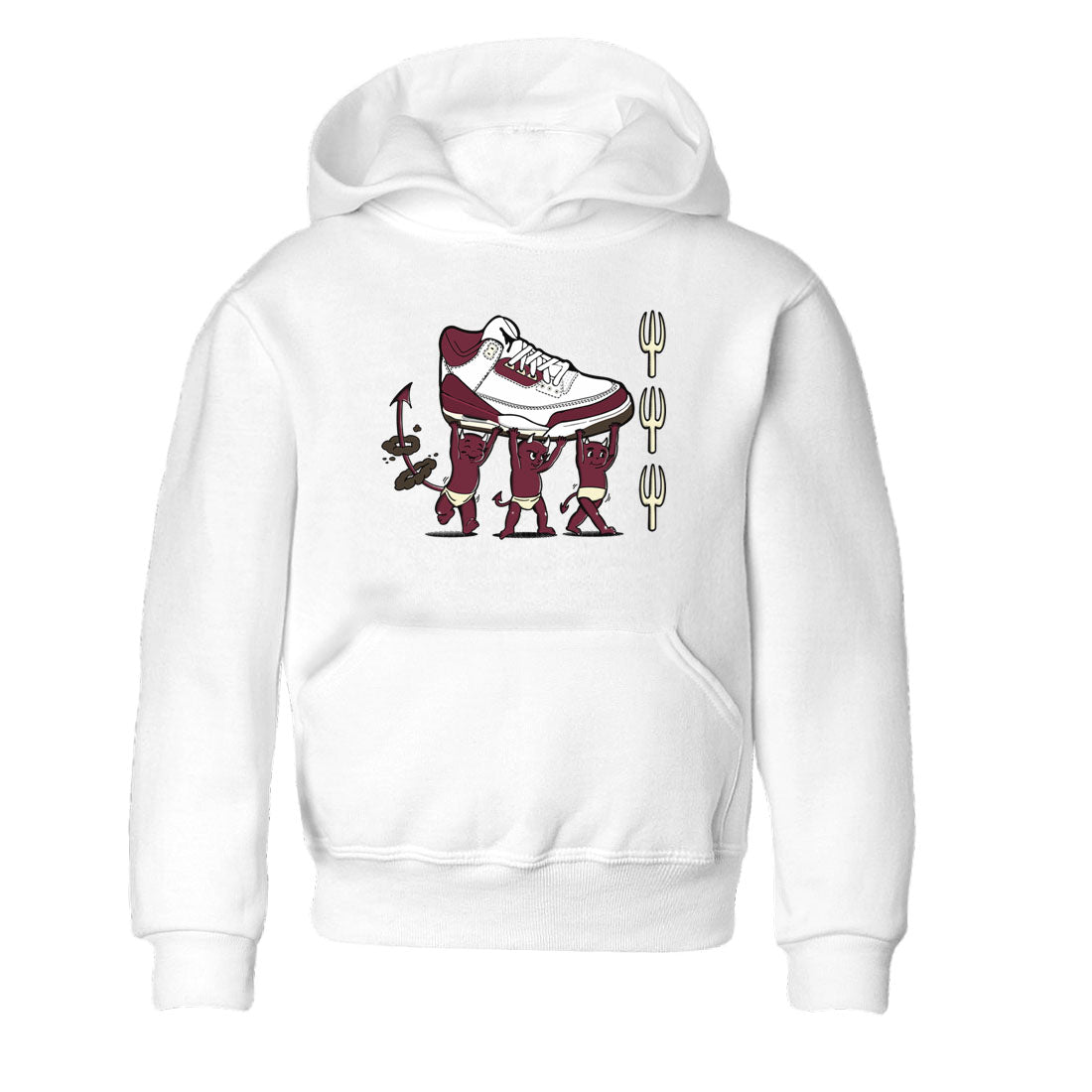 Air Jordan 3 A Ma Maniere Burgundy Crush shirts to match jordans Devil Babies sneaker match tees Air Jordan 3 A Ma Maniere x Burgundy Crush SNRT Sneaker Release Tees Youth Baby White 2 crew neck shirts