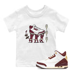 Air Jordan 3 A Ma Maniere Burgundy Crush shirts to match jordans Devil Babies sneaker match tees Air Jordan 3 A Ma Maniere x Burgundy Crush SNRT Sneaker Release Tees Youth Baby White 1 crew neck shirts