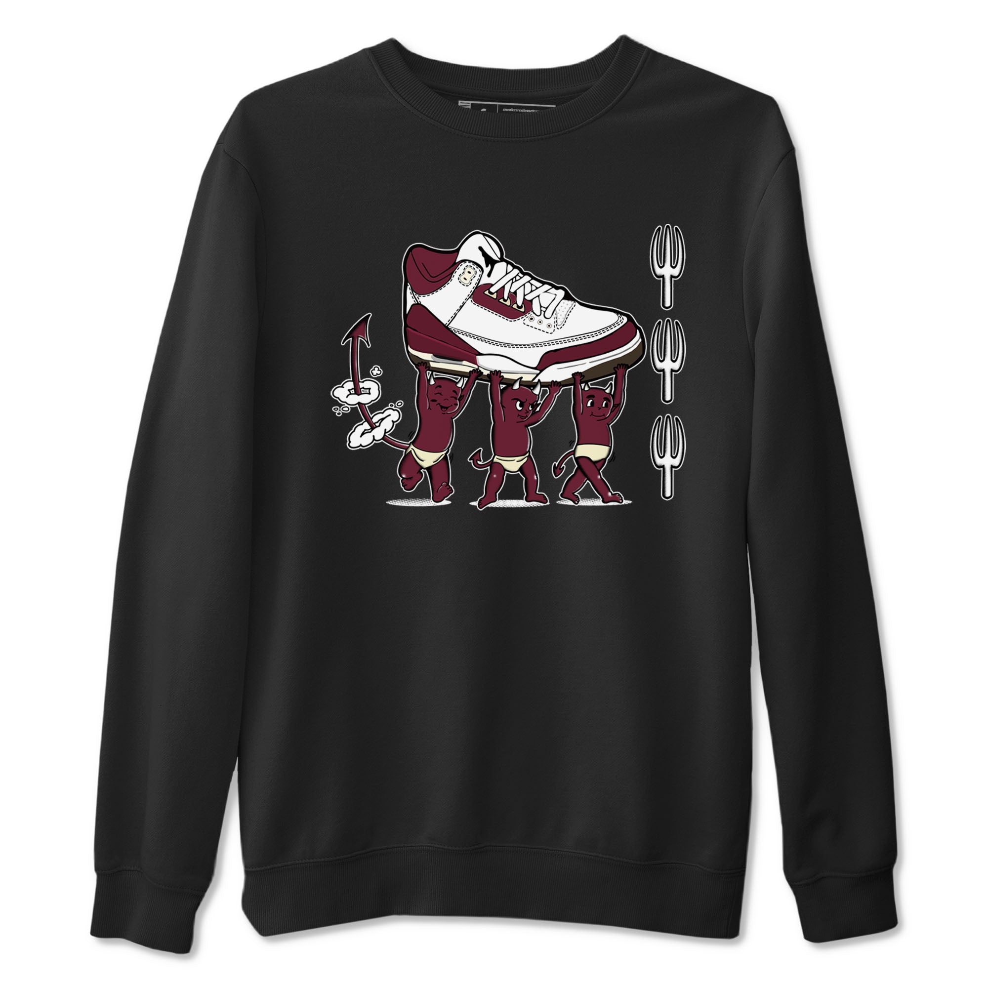 Air Jordan 3 A Ma Maniere Burgundy Crush shirts to match jordans Devil Babies sneaker match tees Air Jordan 3 A Ma Maniere x Burgundy Crush SNRT Sneaker Release Tees unisex cotton Black 2 crew neck shirts