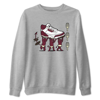 Air Jordan 3 A Ma Maniere Burgundy Crush shirts to match jordans Devil Babies sneaker match tees Air Jordan 3 A Ma Maniere x Burgundy Crush SNRT Sneaker Release Tees unisex cotton Heather Grey 2 crew neck shirts