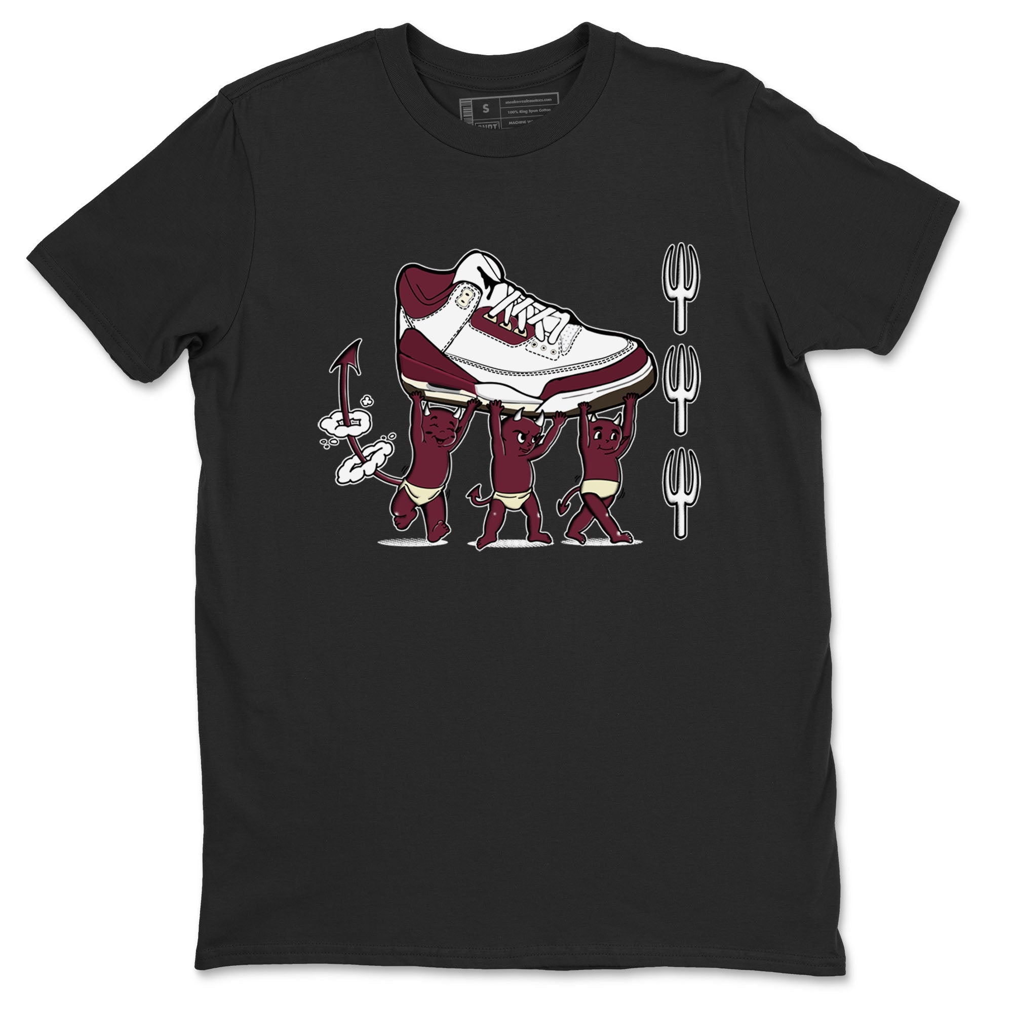 Air Jordan 3 A Ma Maniere Burgundy Crush shirts to match jordans Devil Babies sneaker match tees Air Jordan 3 A Ma Maniere x Burgundy Crush SNRT Sneaker Release Tees unisex cotton Black 2 crew neck shirts