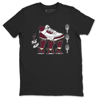 Air Jordan 3 A Ma Maniere Burgundy Crush shirts to match jordans Devil Babies sneaker match tees Air Jordan 3 A Ma Maniere x Burgundy Crush SNRT Sneaker Release Tees unisex cotton Black 2 crew neck shirts