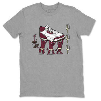 Air Jordan 3 A Ma Maniere Burgundy Crush shirts to match jordans Devil Babies sneaker match tees Air Jordan 3 A Ma Maniere x Burgundy Crush SNRT Sneaker Release Tees unisex cotton Heather Grey 2 crew neck shirts