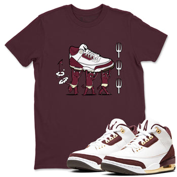 Air Jordan 3 A Ma Maniere Burgundy Crush shirts to match jordans Devil Babies sneaker match tees Air Jordan 3 A Ma Maniere x Burgundy Crush SNRT Sneaker Release Tees unisex cotton Maroon 1 crew neck shirts
