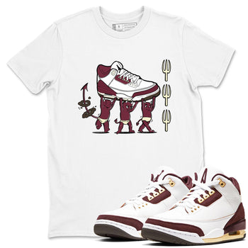 Air Jordan 3 A Ma Maniere Burgundy Crush shirts to match jordans Devil Babies sneaker match tees Air Jordan 3 A Ma Maniere x Burgundy Crush SNRT Sneaker Release Tees unisex cotton White 1 crew neck shirts