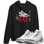 3s Cement Grey shirts to match jordans Devil Babies sneaker match tees Air Jordan 3 Cement Grey SNRT Sneaker Release Tees unisex cotton Black 1 crew neck shirts