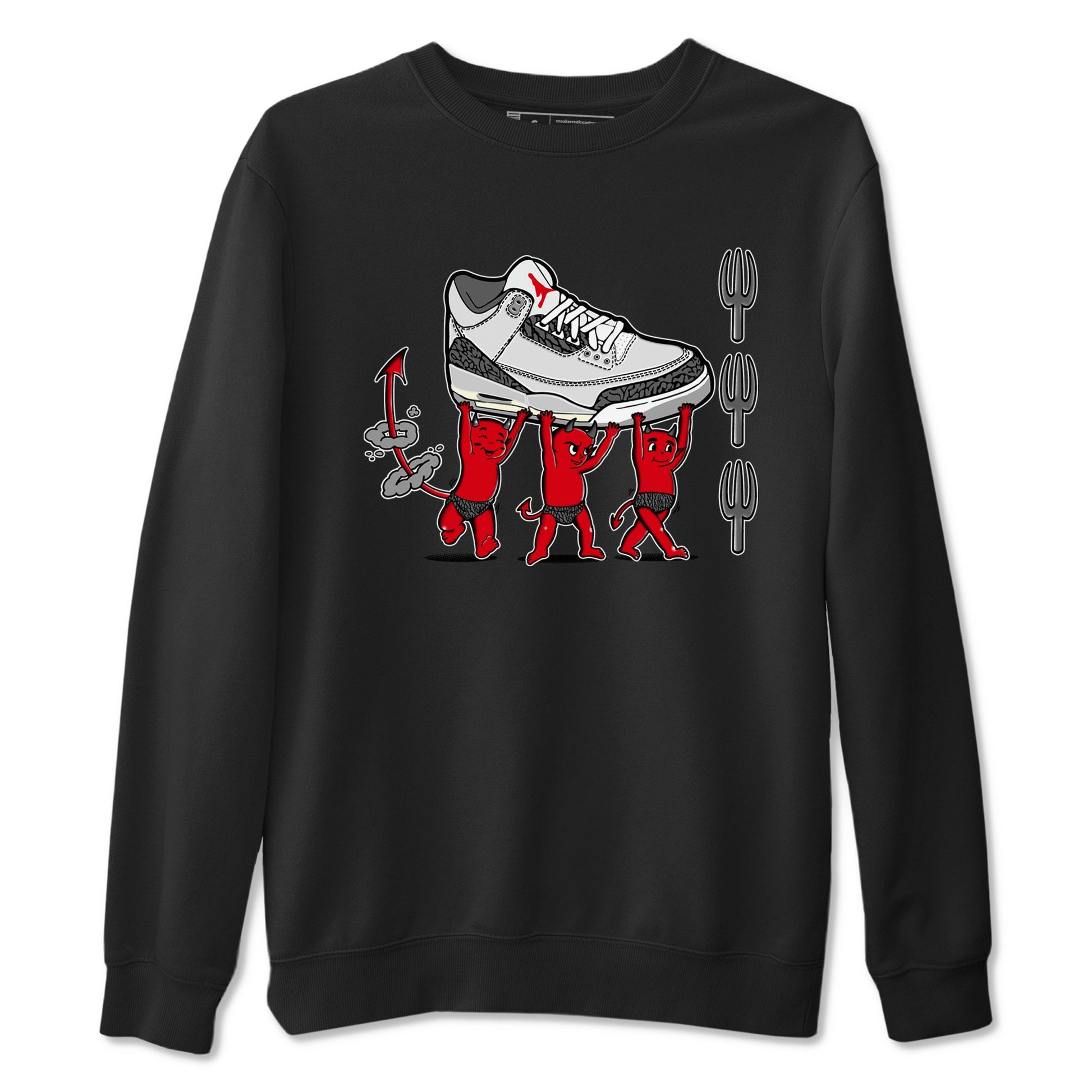 3s Cement Grey shirts to match jordans Devil Babies sneaker match tees Air Jordan 3 Cement Grey SNRT Sneaker Release Tees unisex cotton Black 2 crew neck shirts