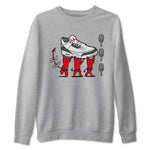 3s Cement Grey shirts to match jordans Devil Babies sneaker match tees Air Jordan 3 Cement Grey SNRT Sneaker Release Tees unisex cotton Heather Grey 2 crew neck shirts