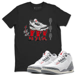 3s Cement Grey shirts to match jordans Devil Babies sneaker match tees Air Jordan 3 Cement Grey SNRT Sneaker Release Tees unisex cotton Black 1 crew neck shirts