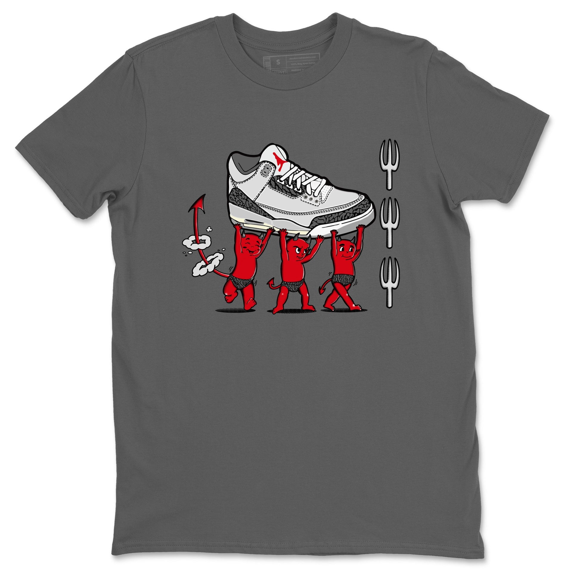 3s Cement Grey shirts to match jordans Devil Babies sneaker match tees Air Jordan 3 Cement Grey SNRT Sneaker Release Tees unisex cotton Cool Grey 2 crew neck shirts