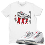 3s Cement Grey shirts to match jordans Devil Babies sneaker match tees Air Jordan 3 Cement Grey SNRT Sneaker Release Tees unisex cotton White 1 crew neck shirts