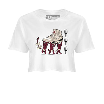 4s A Ma Maniere x Fossil Stone shirts to match jordans Devil Babies sneaker match tees 4s A Ma Maniere x Fossil Stone match shoes to clothes SNRT Sneaker Tees unisex cotton White 2 crop tee