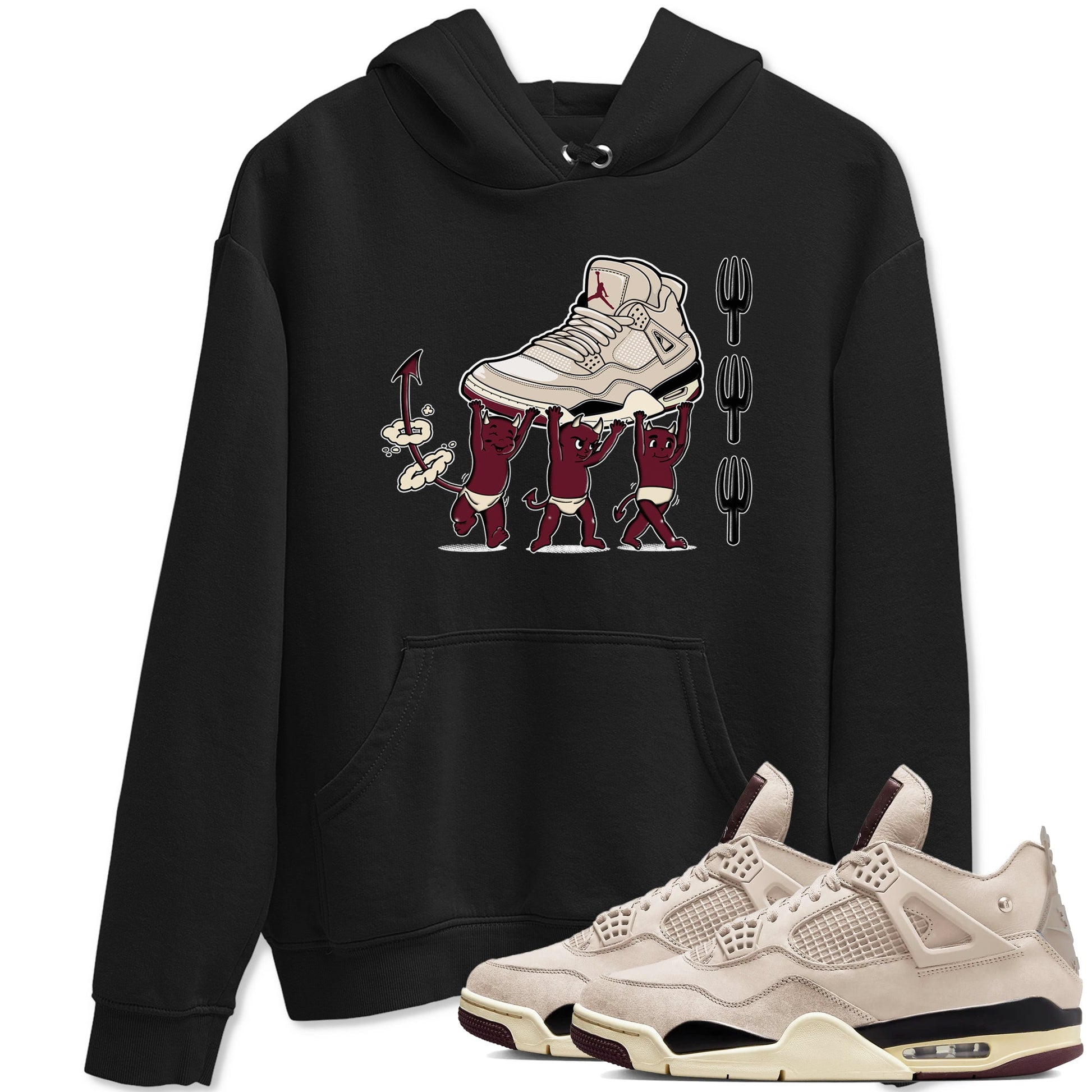 4s A Ma Maniere x Fossil Stone shirts to match jordans Devil Babies sneaker match tees 4s A Ma Maniere x Fossil Stone match shoes to clothes SNRT Sneaker Tees unisex cotton Black 1 shirts