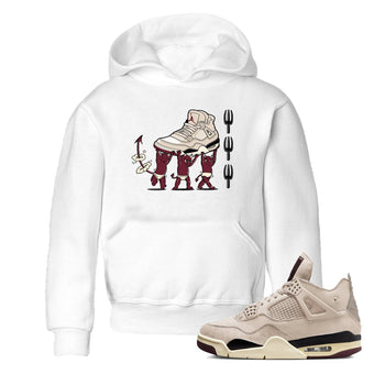 4s A Ma Maniere x Fossil Stone shirts to match jordans Devil Babies sneaker match tees 4s A Ma Maniere x Fossil Stone match shoes to clothes SNRT Sneaker Tees Youth Baby White 1 tee