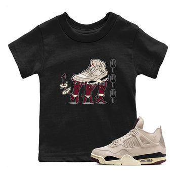 4s A Ma Maniere x Fossil Stone shirts to match jordans Devil Babies sneaker match tees 4s A Ma Maniere x Fossil Stone match shoes to clothes SNRT Sneaker Tees Youth Baby Black 1 tee