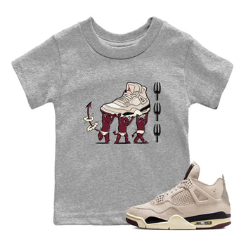 4s A Ma Maniere x Fossil Stone shirts to match jordans Devil Babies sneaker match tees 4s A Ma Maniere x Fossil Stone match shoes to clothes SNRT Sneaker Tees Youth Baby Heather Grey 1 tee