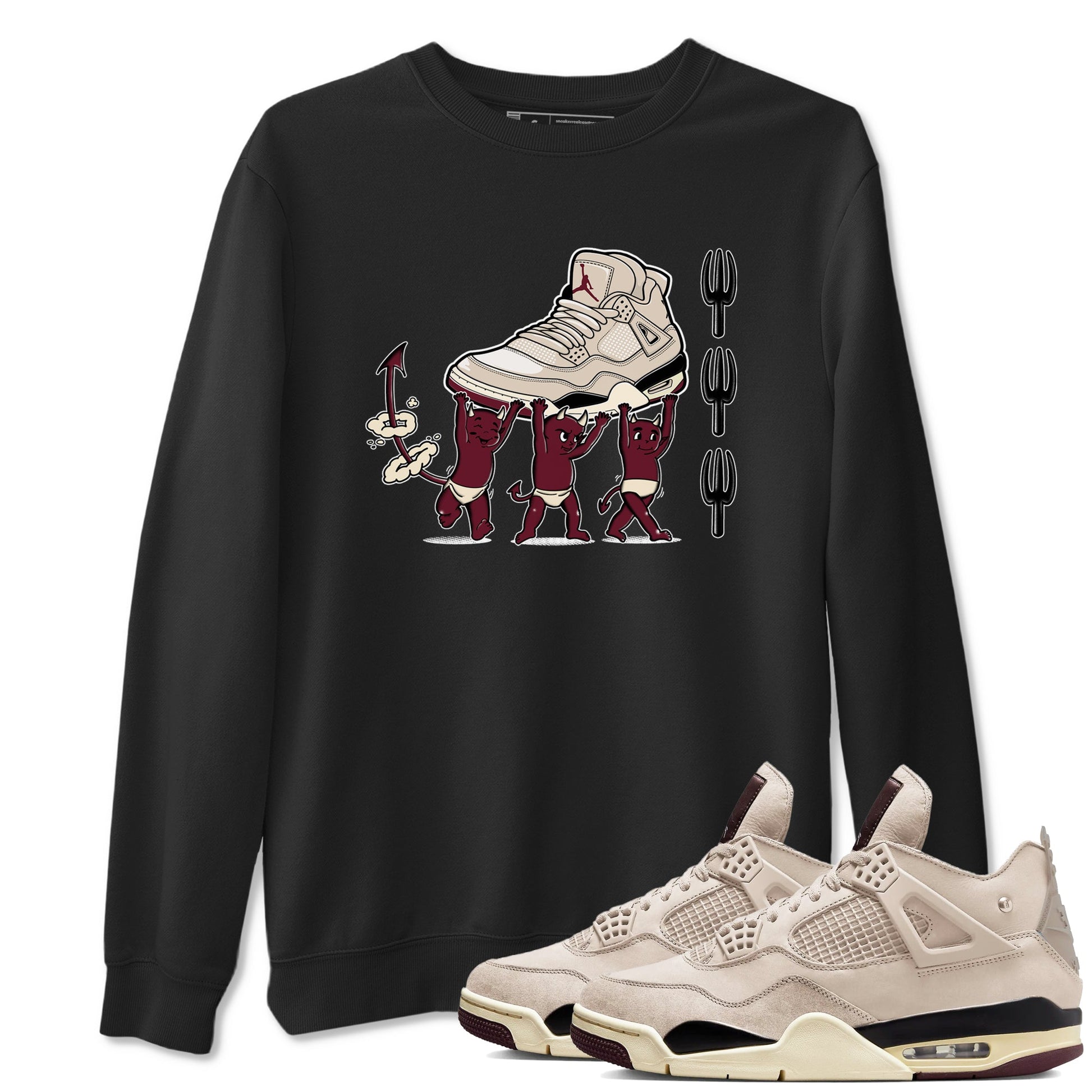 4s A Ma Maniere x Fossil Stone shirts to match jordans Devil Babies sneaker match tees 4s A Ma Maniere x Fossil Stone match shoes to clothes SNRT Sneaker Tees unisex cotton Black 1 shirts