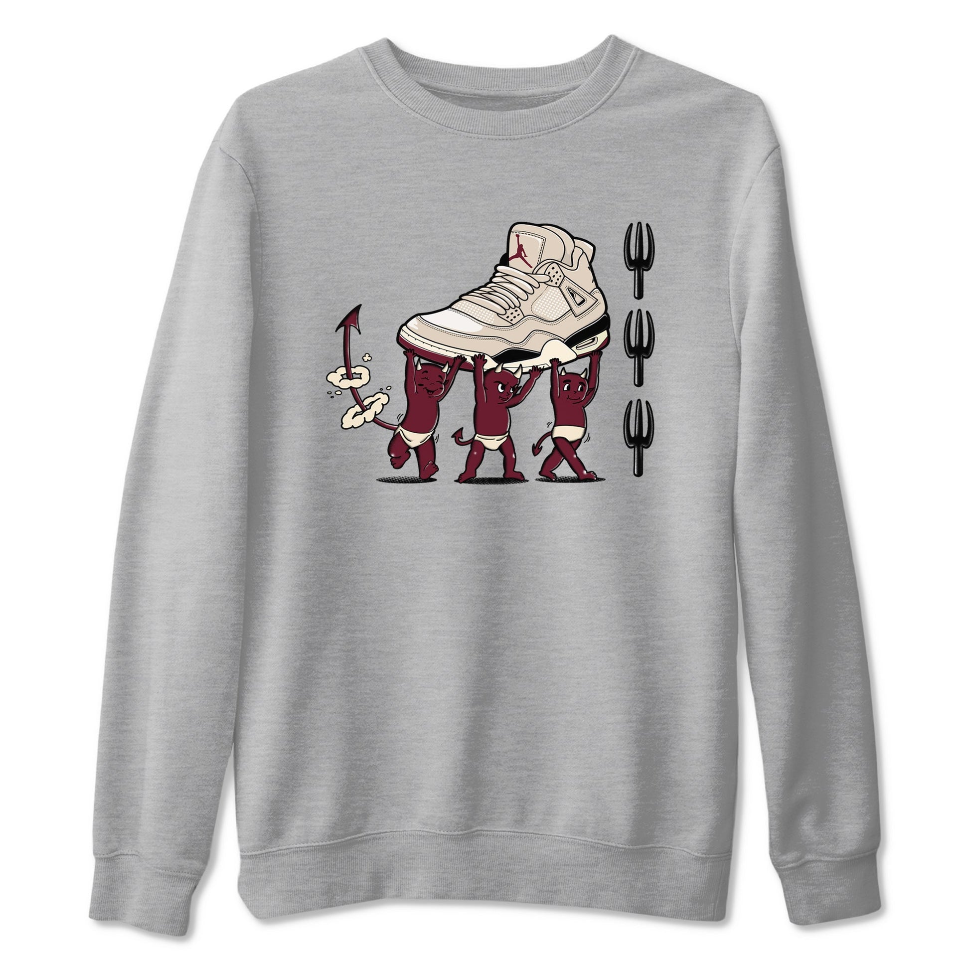 4s A Ma Maniere x Fossil Stone shirts to match jordans Devil Babies sneaker match tees 4s A Ma Maniere x Fossil Stone match shoes to clothes SNRT Sneaker Tees unisex cotton Heather Grey 2 shirts