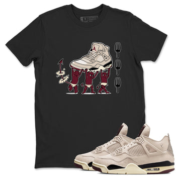 4s A Ma Maniere x Fossil Stone shirts to match jordans Devil Babies sneaker match tees 4s A Ma Maniere x Fossil Stone match shoes to clothes SNRT Sneaker Tees unisex cotton Black 1 shirts