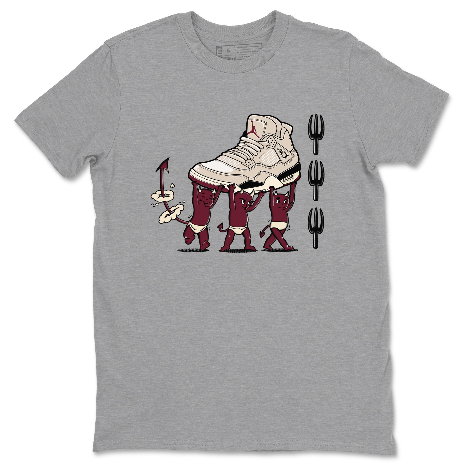4s A Ma Maniere x Fossil Stone shirts to match jordans Devil Babies sneaker match tees 4s A Ma Maniere x Fossil Stone match shoes to clothes SNRT Sneaker Tees unisex cotton Heather Grey 2 shirts