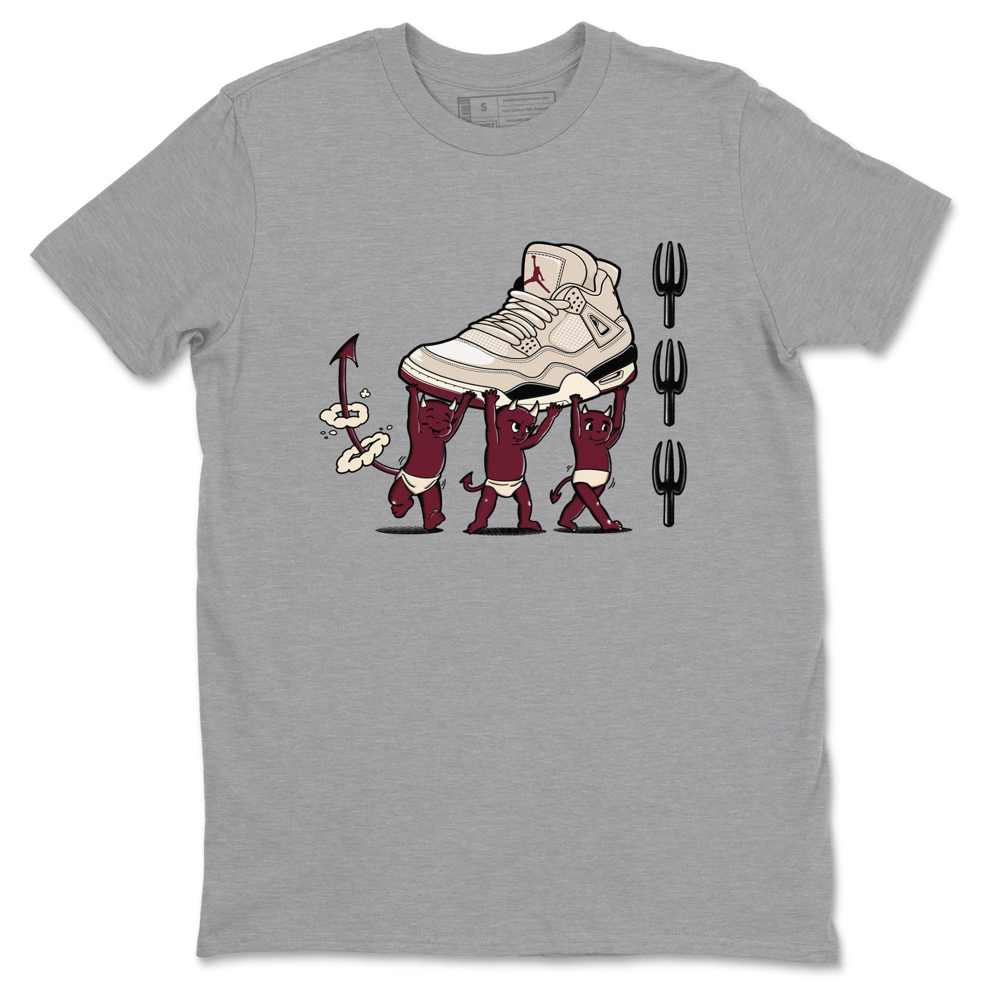 4s A Ma Maniere x Fossil Stone shirts to match jordans Devil Babies sneaker match tees 4s A Ma Maniere x Fossil Stone match shoes to clothes SNRT Sneaker Tees unisex cotton Heather Grey 2 shirts