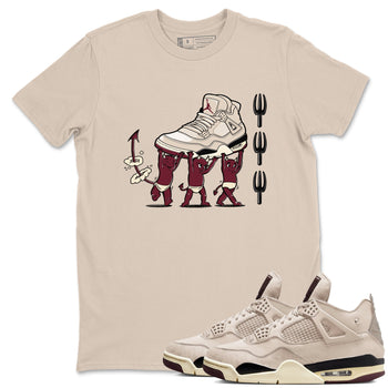 4s A Ma Maniere x Fossil Stone shirts to match jordans Devil Babies sneaker match tees 4s A Ma Maniere x Fossil Stone match shoes to clothes SNRT Sneaker Tees unisex cotton Sand 1 shirts