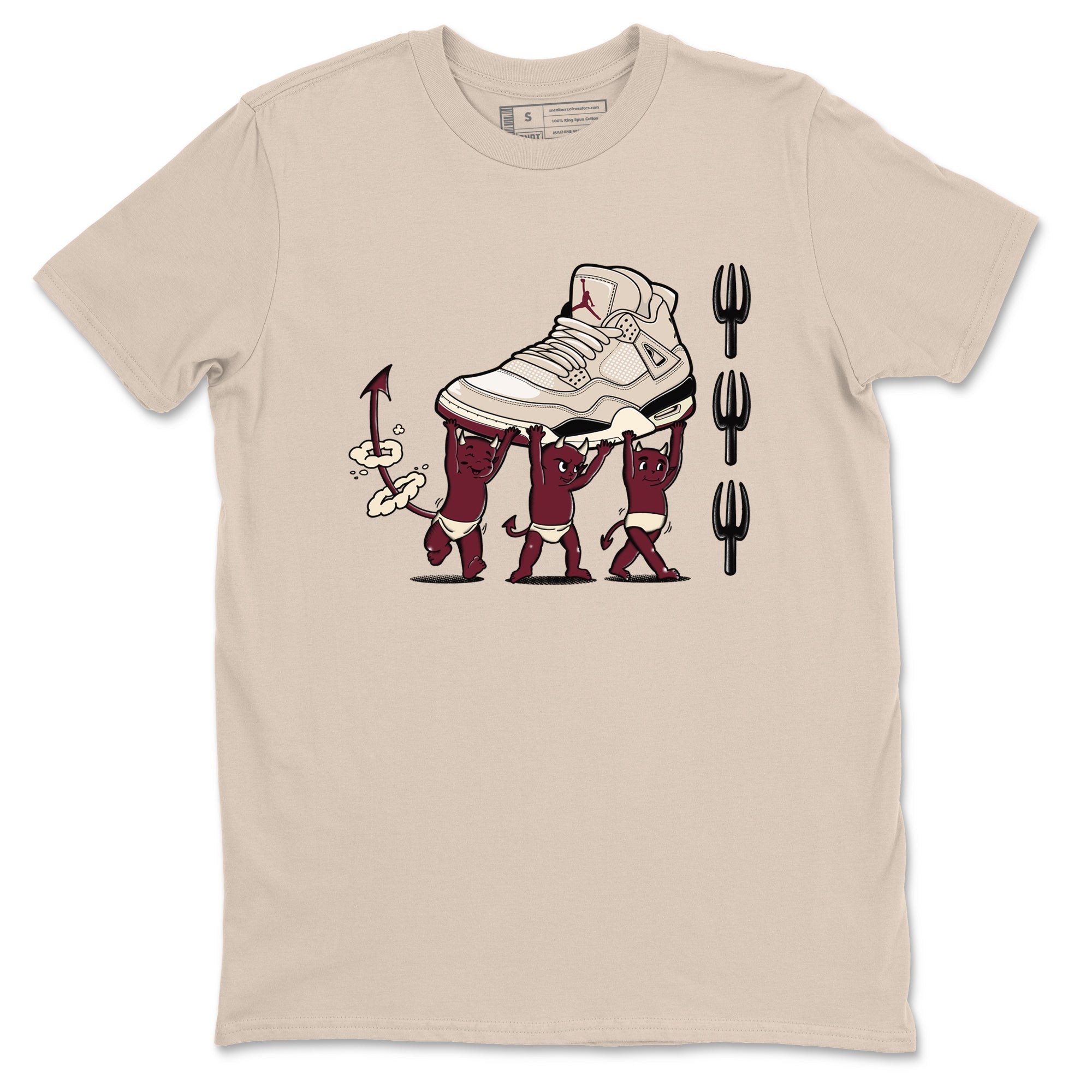 4s A Ma Maniere x Fossil Stone shirts to match jordans Devil Babies sneaker match tees 4s A Ma Maniere x Fossil Stone match shoes to clothes SNRT Sneaker Tees unisex cotton Sand 2 shirts