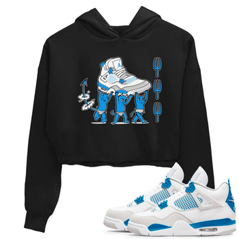 4s Military Blue shirts to match jordans Devil Babies sneaker match tees Air Jordan 4 Military Blue SNRT Sneaker Release Tees unisex cotton Black 1 Crop Shirts