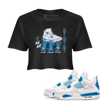 4s Military Blue shirts to match jordans Devil Babies sneaker match tees Air Jordan 4 Military Blue SNRT Sneaker Release Tees unisex cotton Black 1 Crop Shirts