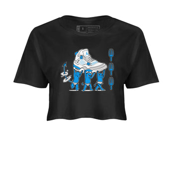 4s Military Blue shirts to match jordans Devil Babies sneaker match tees Air Jordan 4 Military Blue SNRT Sneaker Release Tees unisex cotton Black 2 Crop Shirts