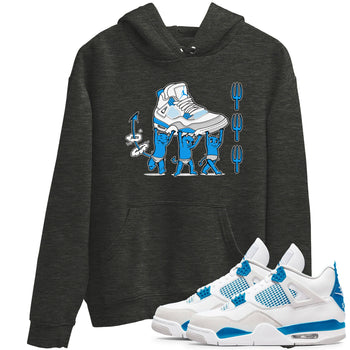 4s Military Blue shirts to match jordans Devil Babies sneaker match tees Air Jordan 4 Military Blue SNRT Sneaker Release Tees unisex cotton Charcoal Heather 1 crew neck shirts