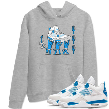 4s Military Blue shirts to match jordans Devil Babies sneaker match tees Air Jordan 4 Military Blue SNRT Sneaker Release Tees unisex cotton Heather Grey 1 crew neck shirts