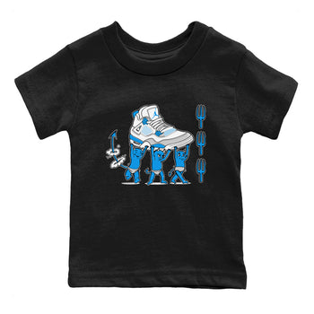4s Military Blue shirts to match jordans Devil Babies sneaker match tees Air Jordan 4 Military Blue SNRT Sneaker Release Tees Youth Baby Black 2 crew neck shirts
