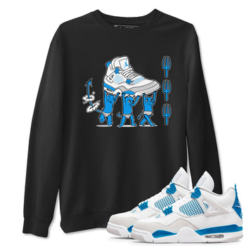 4s Military Blue shirts to match jordans Devil Babies sneaker match tees Air Jordan 4 Military Blue SNRT Sneaker Release Tees unisex cotton Black 1 crew neck shirts