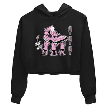 4s Retro Orchid shirts to match jordans Devil Babies sneaker match tees Air Jordan 4 WMNS Orchid match shoes to clothes SNRT Sneaker Tees unisex cotton Black 2 crop tee