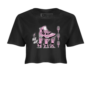 4s Retro Orchid shirts to match jordans Devil Babies sneaker match tees Air Jordan 4 WMNS Orchid match shoes to clothes SNRT Sneaker Tees unisex cotton Black 2 crop tee